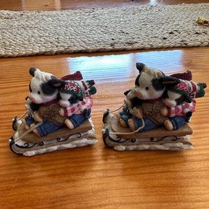 Enesco Marys Moo Moos figurine- Weee Are Moovin Holiday Christmas Cows 1996